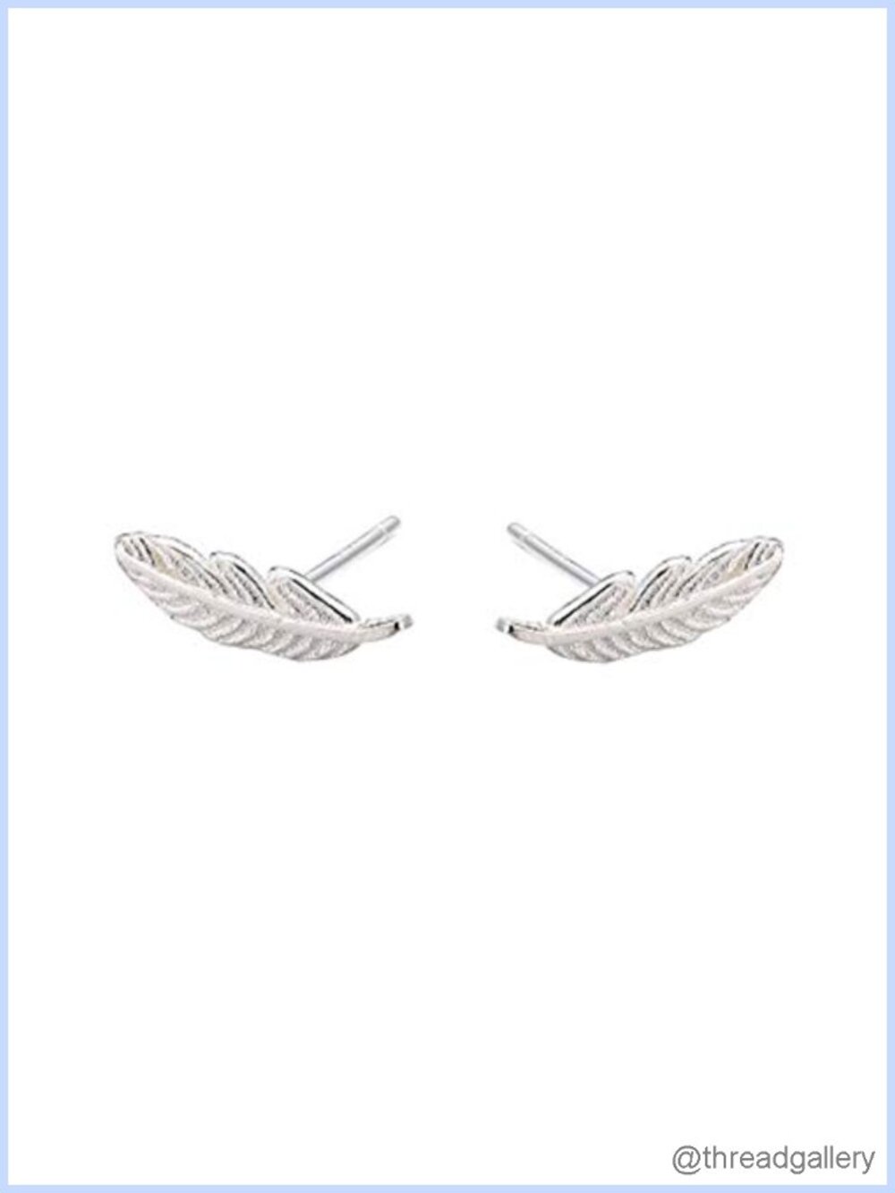 Sterling Silver Tiny Feather Stud Earrings